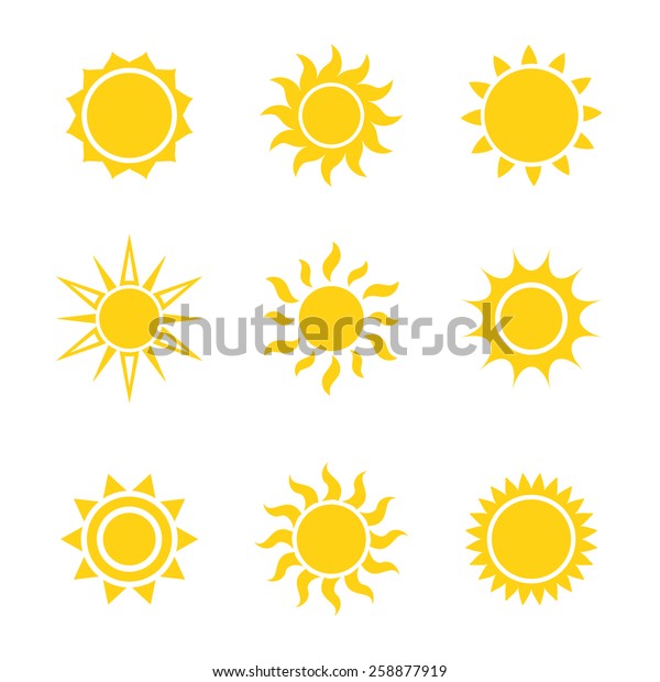 Sun Icon Set Vector Illustration Stock Vector (Royalty Free) 258877919
