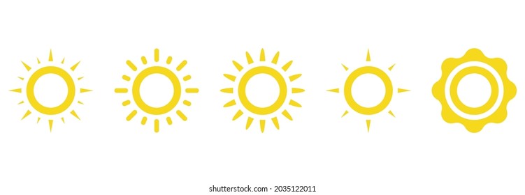 sun icon set, sun vector, sun illustrations