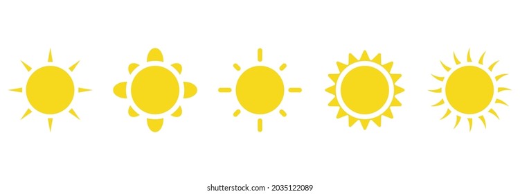 sun icon set, sun vector, sun illustrations