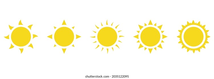 sun icon set, sun vector, sun illustrations