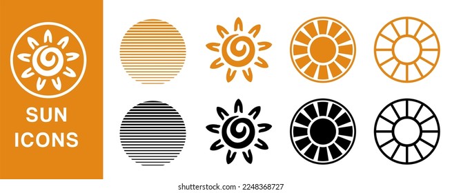 sun icon set. very suitable for your logo.