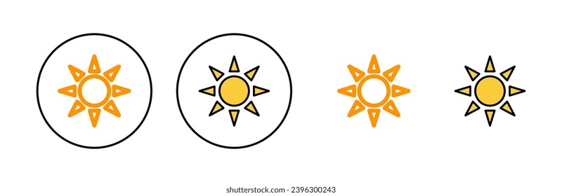 Sun icon set for web and mobile app. Brightness sign and symbol.