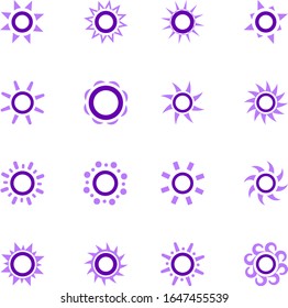 Sun icon set for web sites and user interface