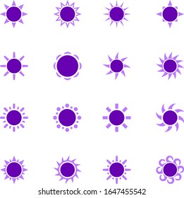Sun icon set for web sites and user interface