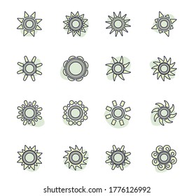 Conjunto de iconos de Sun para sitios web e interfaz de usuario