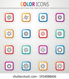 Sun icon set for web sites and user interface