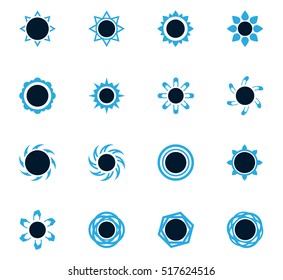 Sun icon set for web sites and user interface