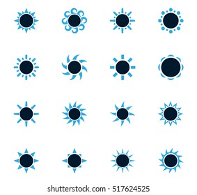 Sun icon set for web sites and user interface