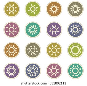 Sun icon set for web sites and user interface