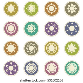 Sun icon set for web sites and user interface