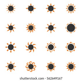 Sun icon set for web sites and user interface
