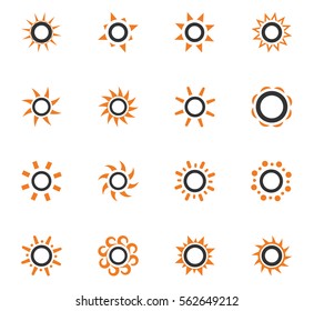 Sun icon set for web sites and user interface