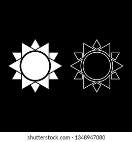 Sun icon set white color vector illustration flat style simple image