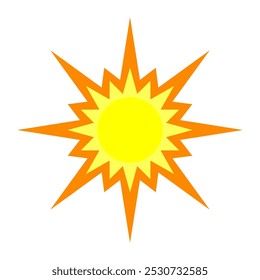 Sun icon set. Yellow sun icons. Shine sun ray set. Sunset icon  Yellow sun star icons. Vector illustration
