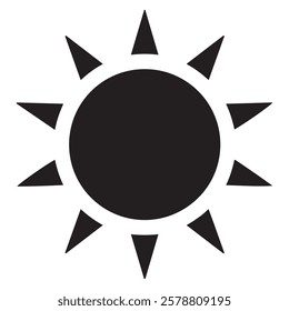 Sun icon set. Yellow sun star icons collection. Summer, sunlight, nature, sky. Vector illustration isolated on white background.