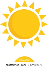 Sun Icon with shadow - Vector