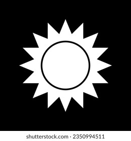 Sun icon. Shining Sun with multiple sun beams. Vector Illustration