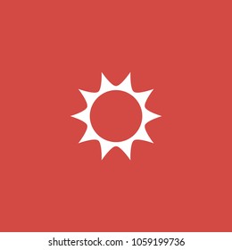 sun icon. sign design. red background