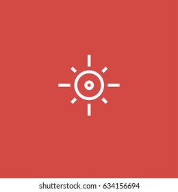 sun icon. sign design. red background