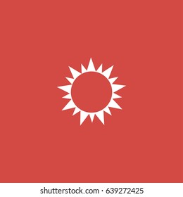 sun icon. sign design. red background