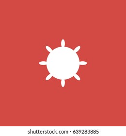sun icon. sign design. red background