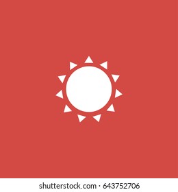 sun icon. sign design. red background