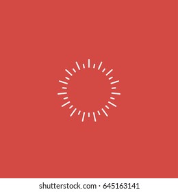 sun icon. sign design. red background