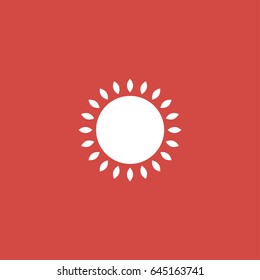 sun icon. sign design. red background