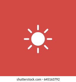 sun icon. sign design. red background