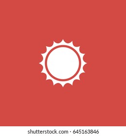 sun icon. sign design. red background