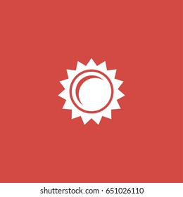 sun icon. sign design. red background