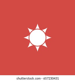 sun icon. sign design. red background