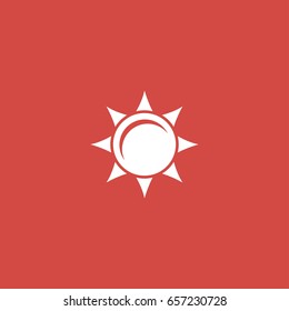 sun icon. sign design. red background