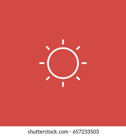 sun icon. sign design. red background