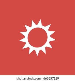 sun icon. sign design. red background