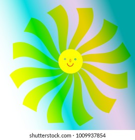 Sun icon sign. Icon or logo design with yellow sun.