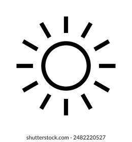 Sun icon. sign for mobile concept and web design color editable