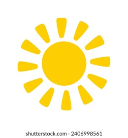 Sun icon. The silhouette of the sun shining brightly on a spring morning