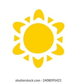 Sun icon. The silhouette of the sun shining brightly on a spring morning