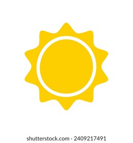 Sun icon. The silhouette of the sun shining brightly on a spring morning