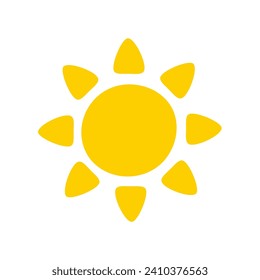 Sun icon. The silhouette of the sun shining brightly on a spring morning