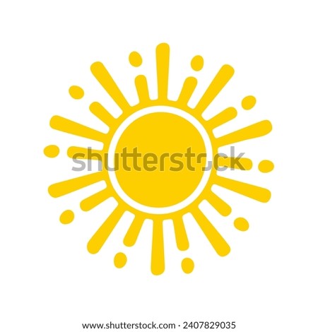 Sun icon. The silhouette of the sun shining brightly on a spring morning