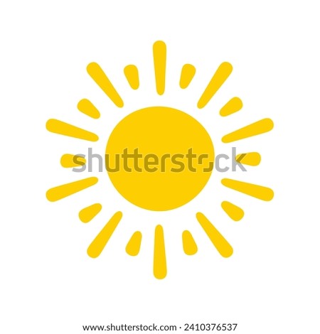 Sun icon. The silhouette of the sun shining brightly on a spring morning
