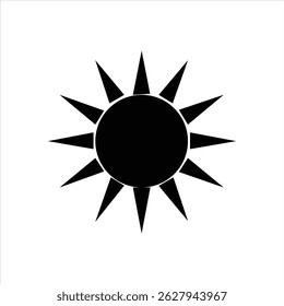 sun icon silhouette vector on white background.