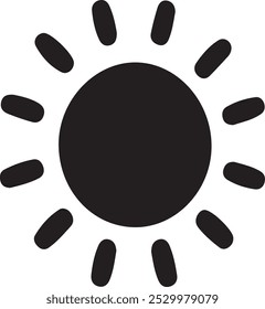 Estilo del Vector de la silueta del icono del sol con el fondo blanco