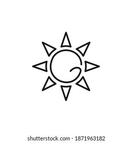 sun icon. simple and elegant outline art, for web design, mobile applications, logos, cards or print media etc.