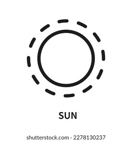 Sun icon. Simple element vector illustration on isolated white  background. Design concept from Astronomy collection.  logo art for website and mobile app.
