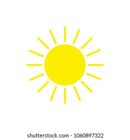 Sun icon simple flat illustration white background. eps 10