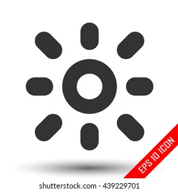 Sun icon. Simple flat logo of sun. Sun vector illustration.