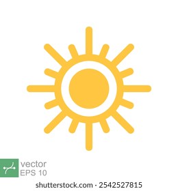 Sun icon. Simple flat style. Nature logo, contemporary, sunset, summer concept. Vector illustration isolated on white background. EPS 10.